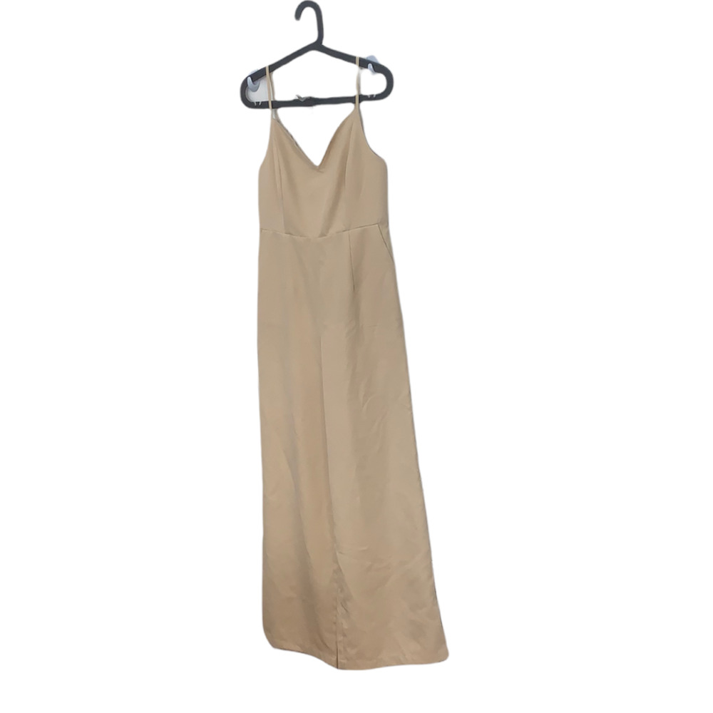 Antwelfth Beige V Neck Strappy Wide Leg Jumpsuit L
